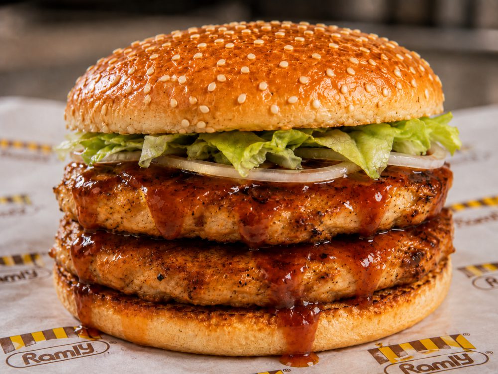 Burger Ayam Double Biasa