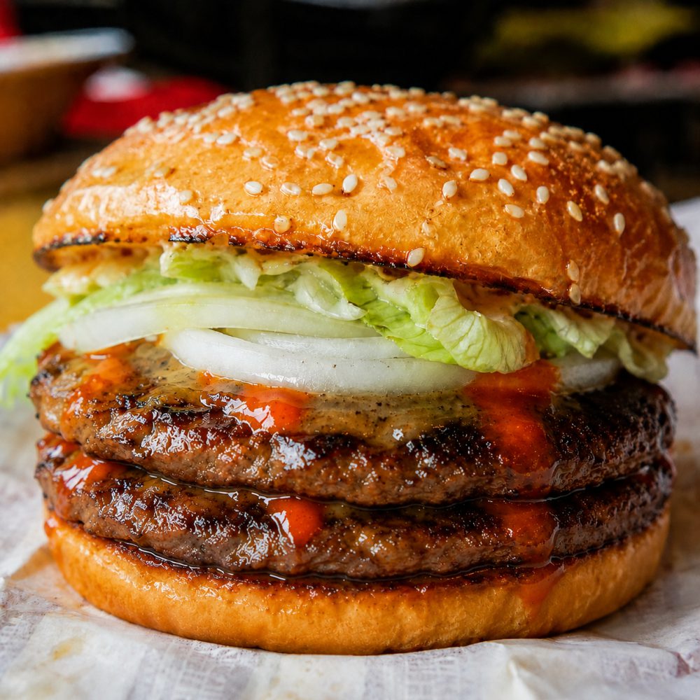Burger Daging Double Biasa