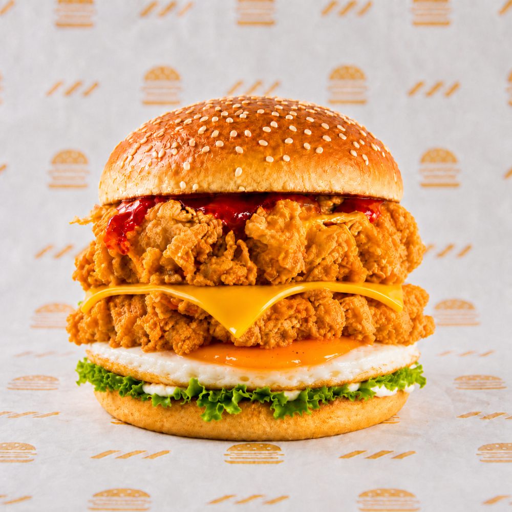 Burger Ayam Crispy Double Special Cheese